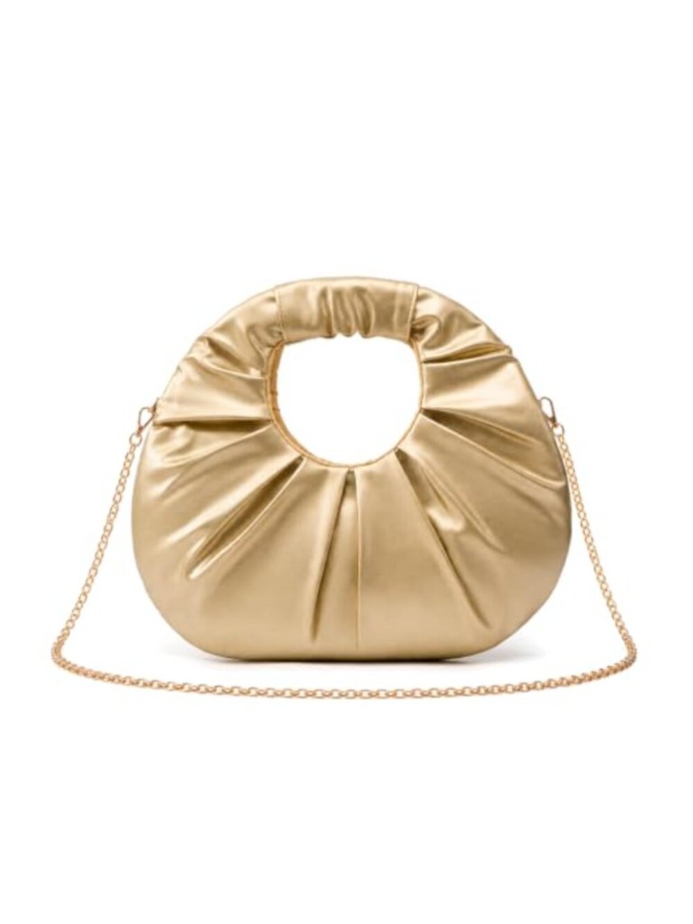 Women's Ruched Cloud PU Leather Top Handle Satchel Purse